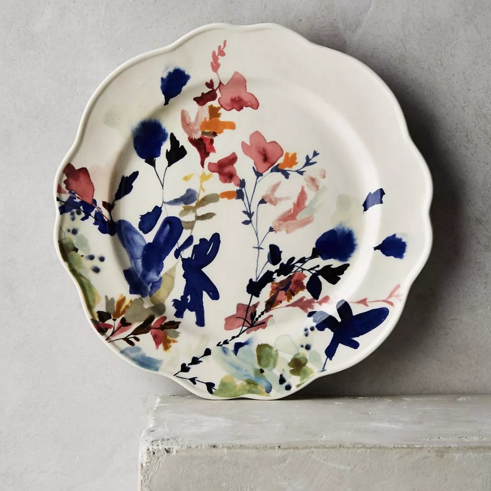 Anthropologie Wildflower China - 6 side plates